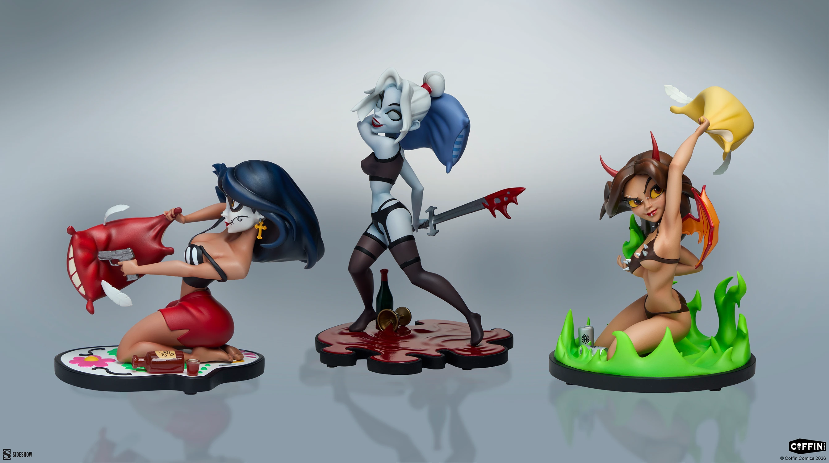 Coffin Comics Sleepover in Hell Statue Set Gallery Image 12