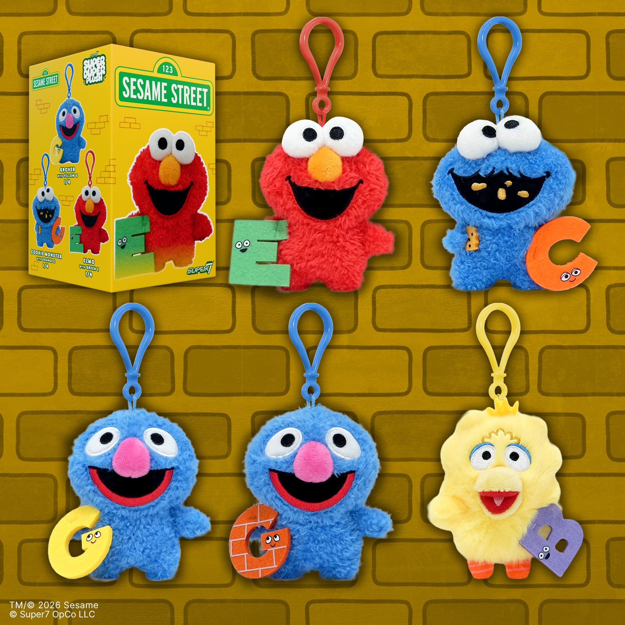 Sesame Street Super Duper Plush Box of 12 Random Plush Keychains Gallery Image 3