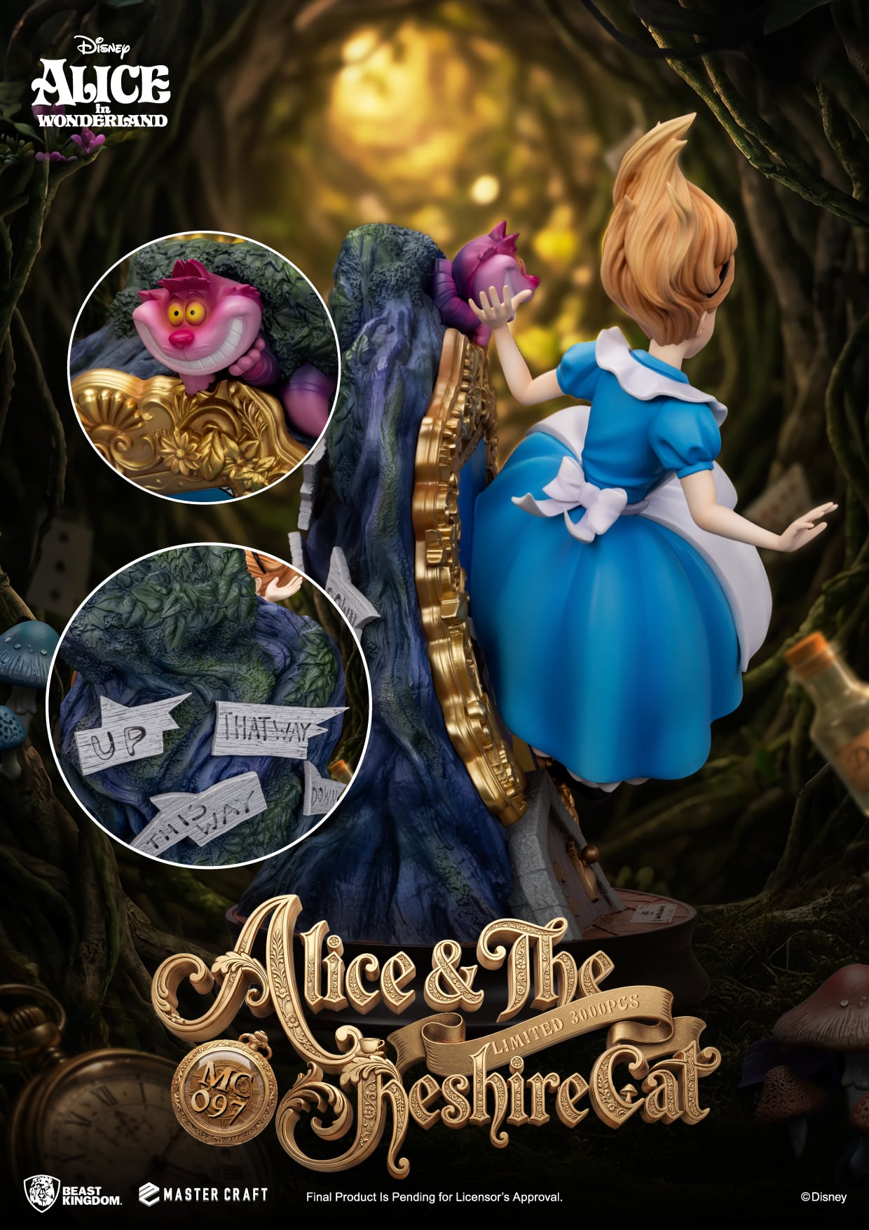 Alice in Wonderland Master Craft MC-097 Alice & The Cheshire Cat Special Edition Statue Gallery Image 5