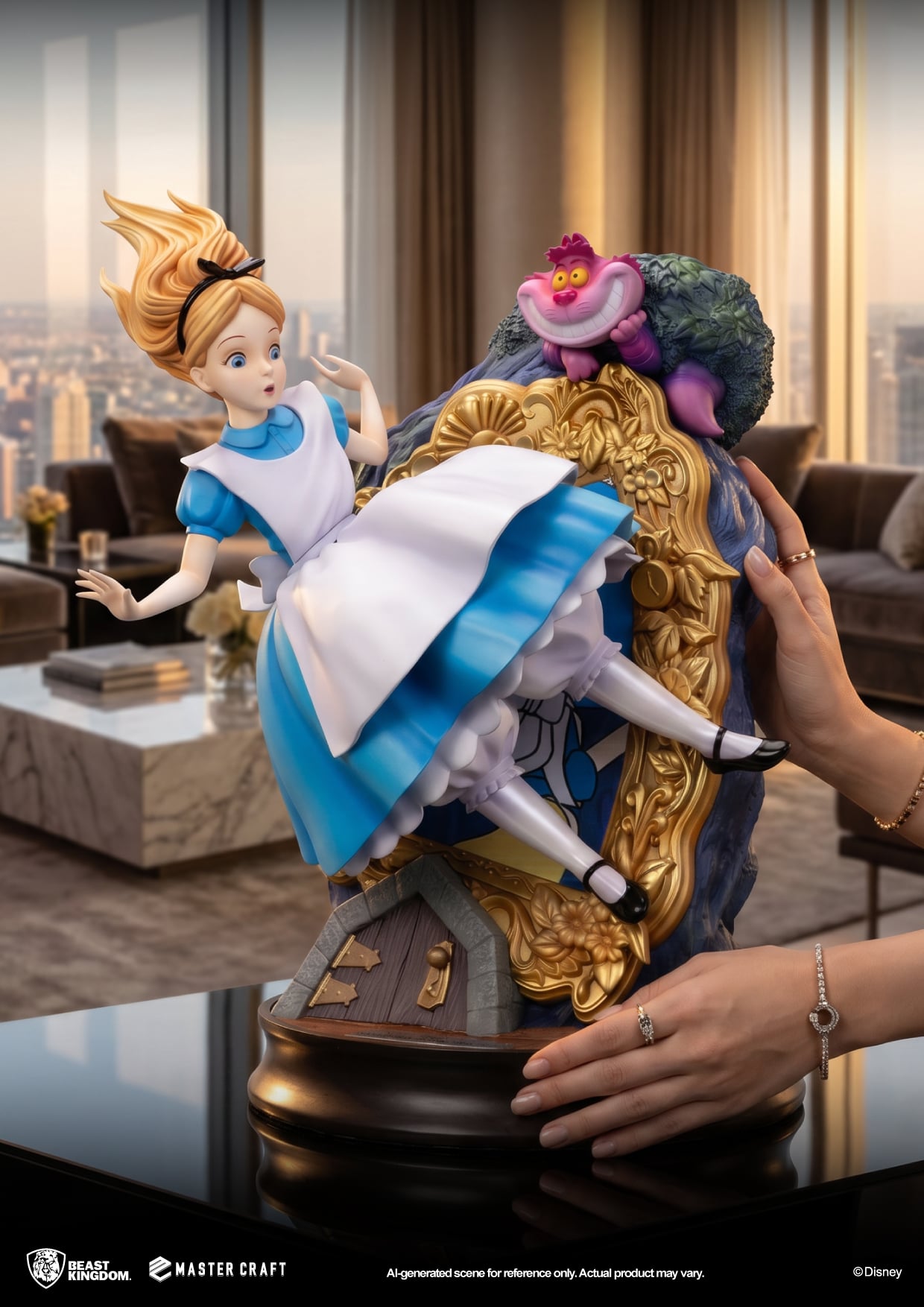 Alice in Wonderland Master Craft MC-097 Alice & The Cheshire Cat Special Edition Statue Gallery Image 9