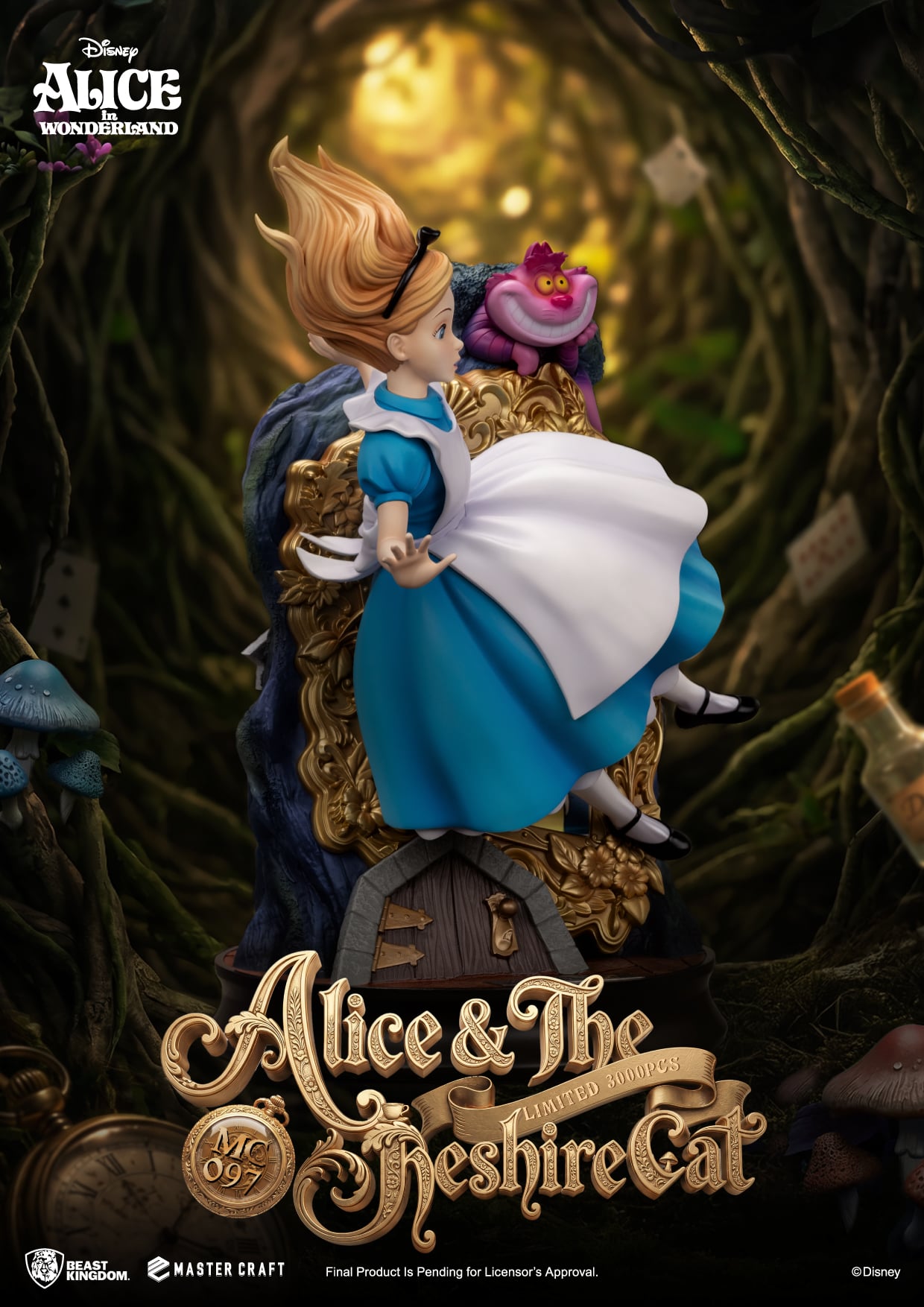 Alice in Wonderland Master Craft MC-097 Alice & The Cheshire Cat Special Edition Statue Gallery Image 6