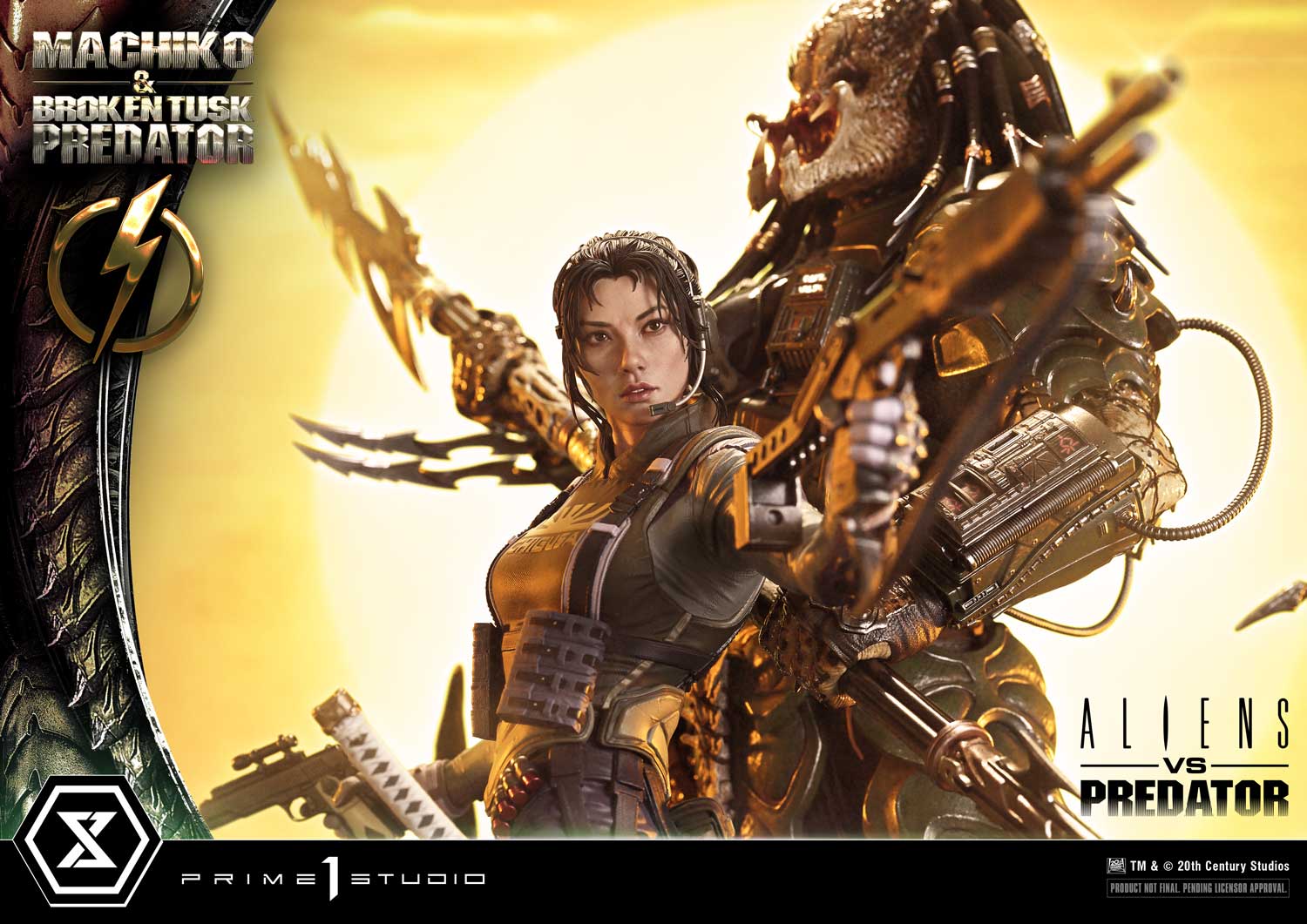 Aliens vs. Predator Ultimate Premium Masterline Machiko & Broken Tusk Predator 1/4 Scale Statue Gallery Image 12