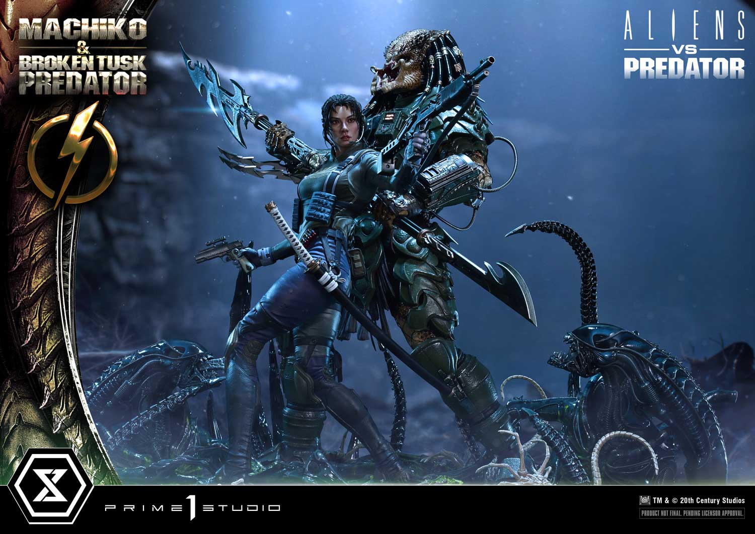 Aliens vs. Predator Ultimate Premium Masterline Machiko & Broken Tusk Predator 1/4 Scale Statue Gallery Image 15