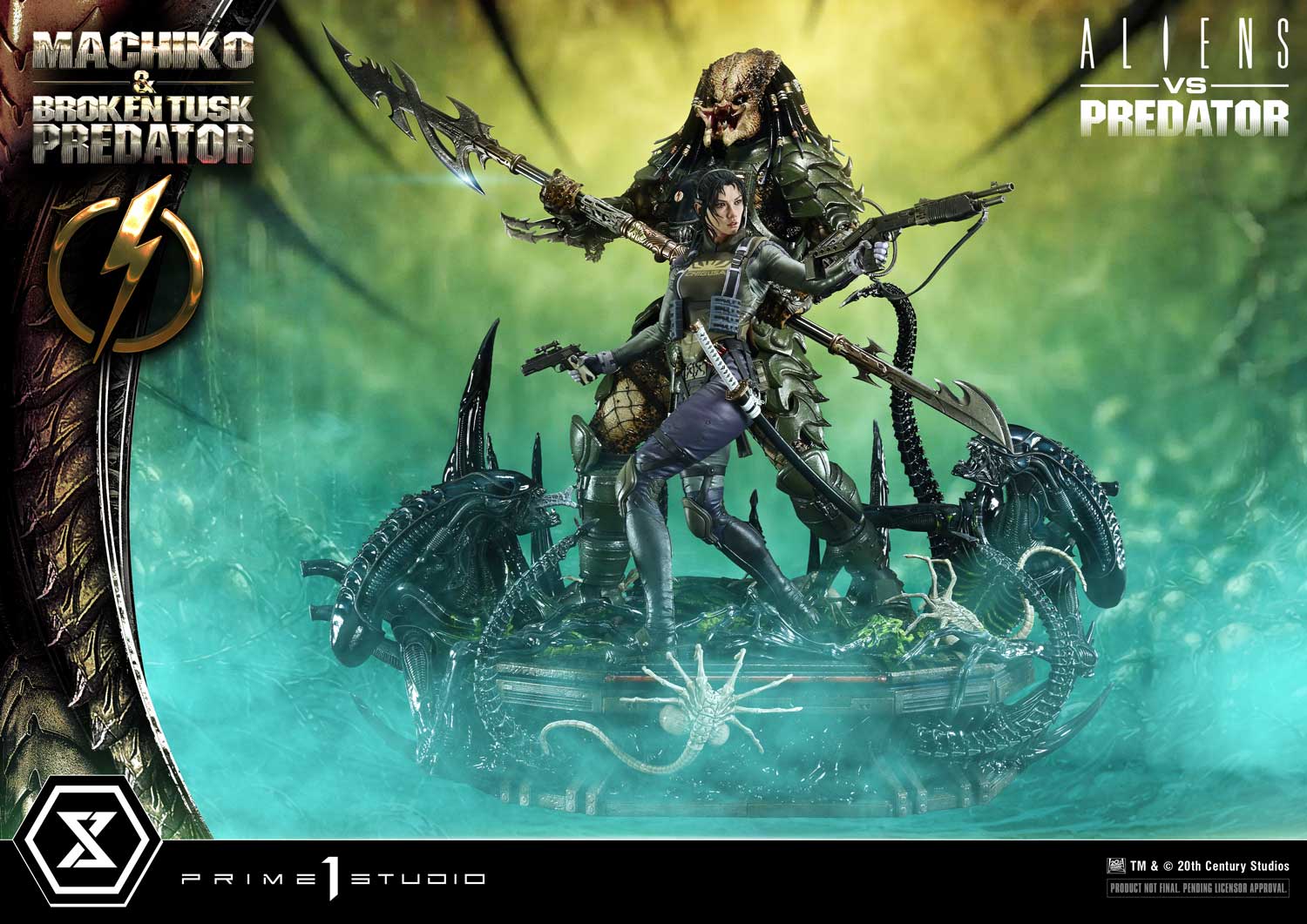 Aliens vs. Predator Ultimate Premium Masterline Machiko & Broken Tusk Predator 1/4 Scale Statue Gallery Image 4