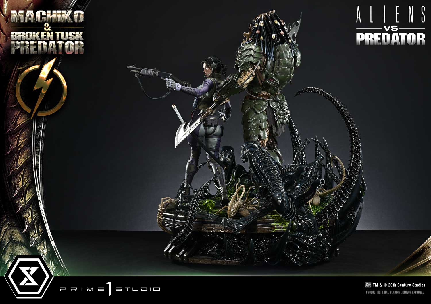 Aliens vs. Predator Ultimate Premium Masterline Machiko & Broken Tusk Predator 1/4 Scale Statue Gallery Image 40