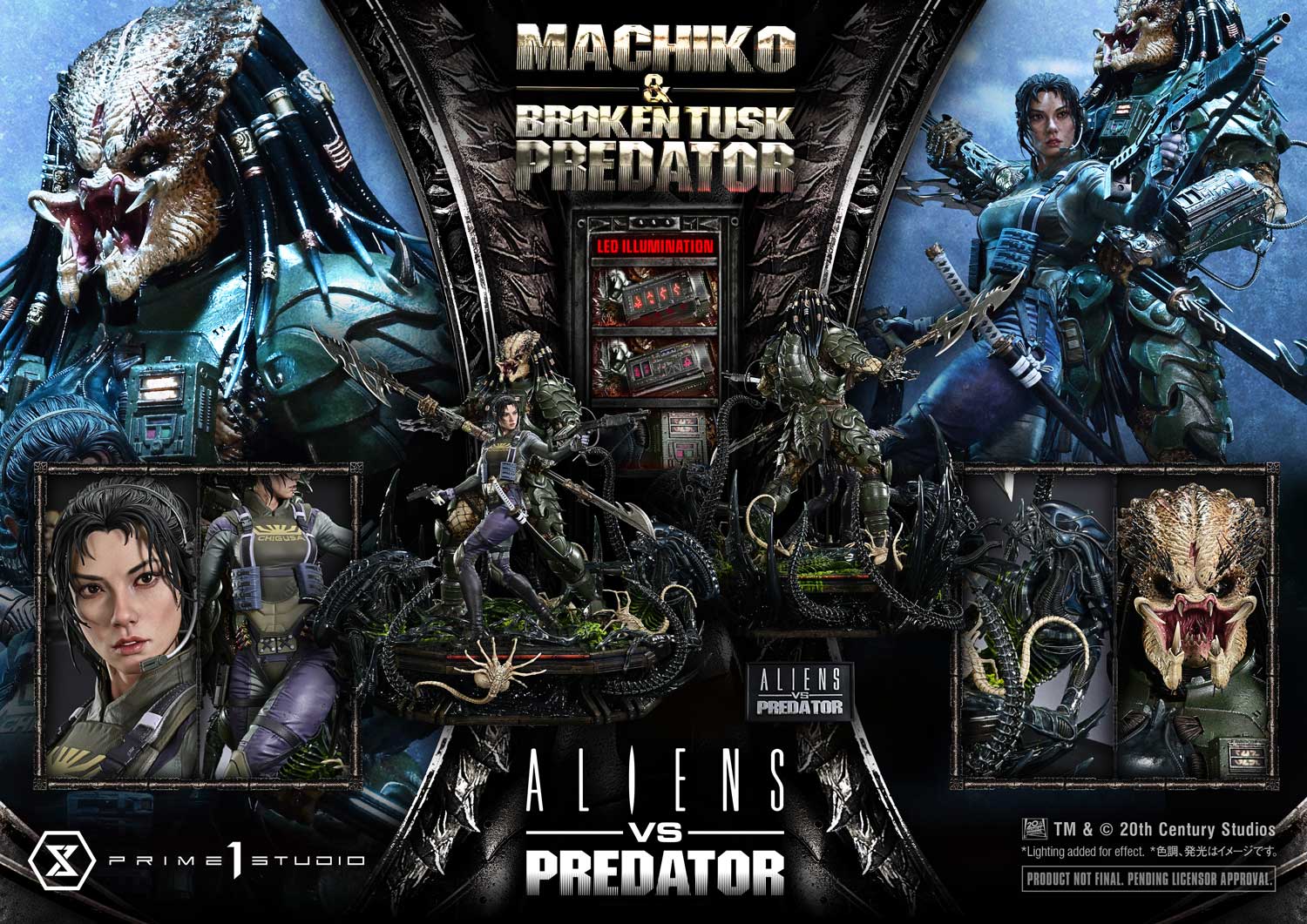 Aliens vs. Predator Ultimate Premium Masterline Machiko & Broken Tusk Predator 1/4 Scale Statue Gallery Image 43