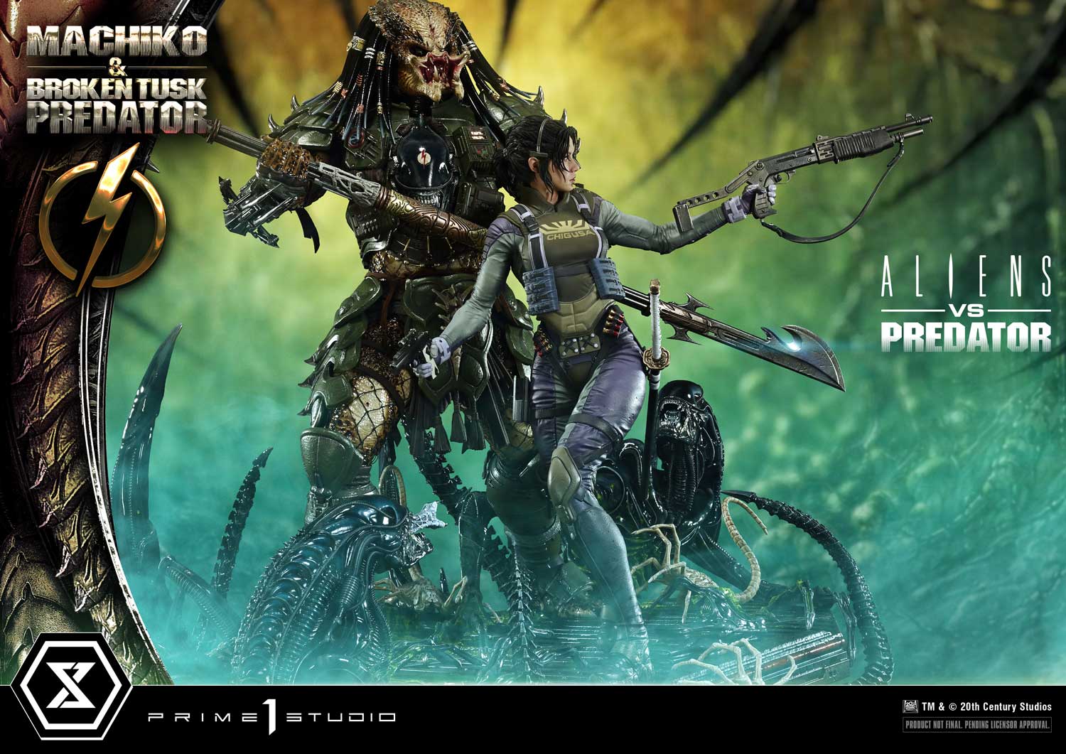 Aliens vs. Predator Ultimate Premium Masterline Machiko & Broken Tusk Predator 1/4 Scale Statue Gallery Image 6
