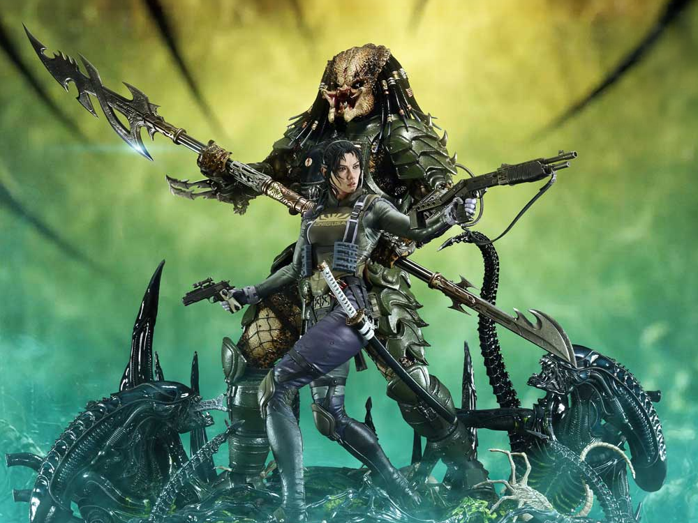 Aliens vs. Predator Ultimate Premium Masterline Machiko & Broken Tusk Predator 1/4 Scale Statue Gallery Image 1