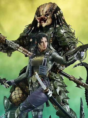 Aliens vs. Predator Ultimate Premium Masterline Machiko & Broken Tusk Predator 1/4 Scale Statue Gallery Image 2