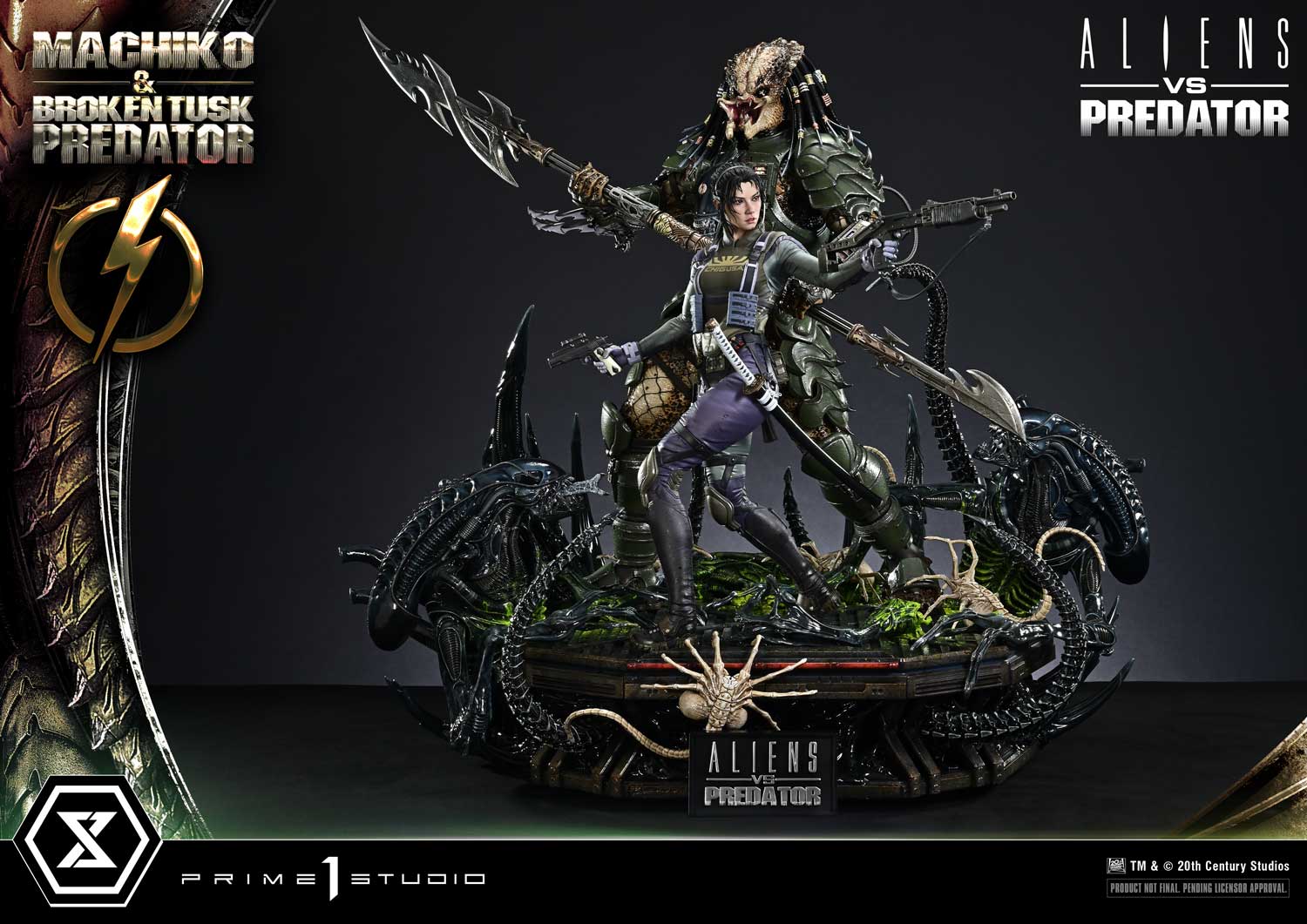Aliens vs. Predator Ultimate Premium Masterline Machiko & Broken Tusk Predator 1/4 Scale Statue Gallery Image 37