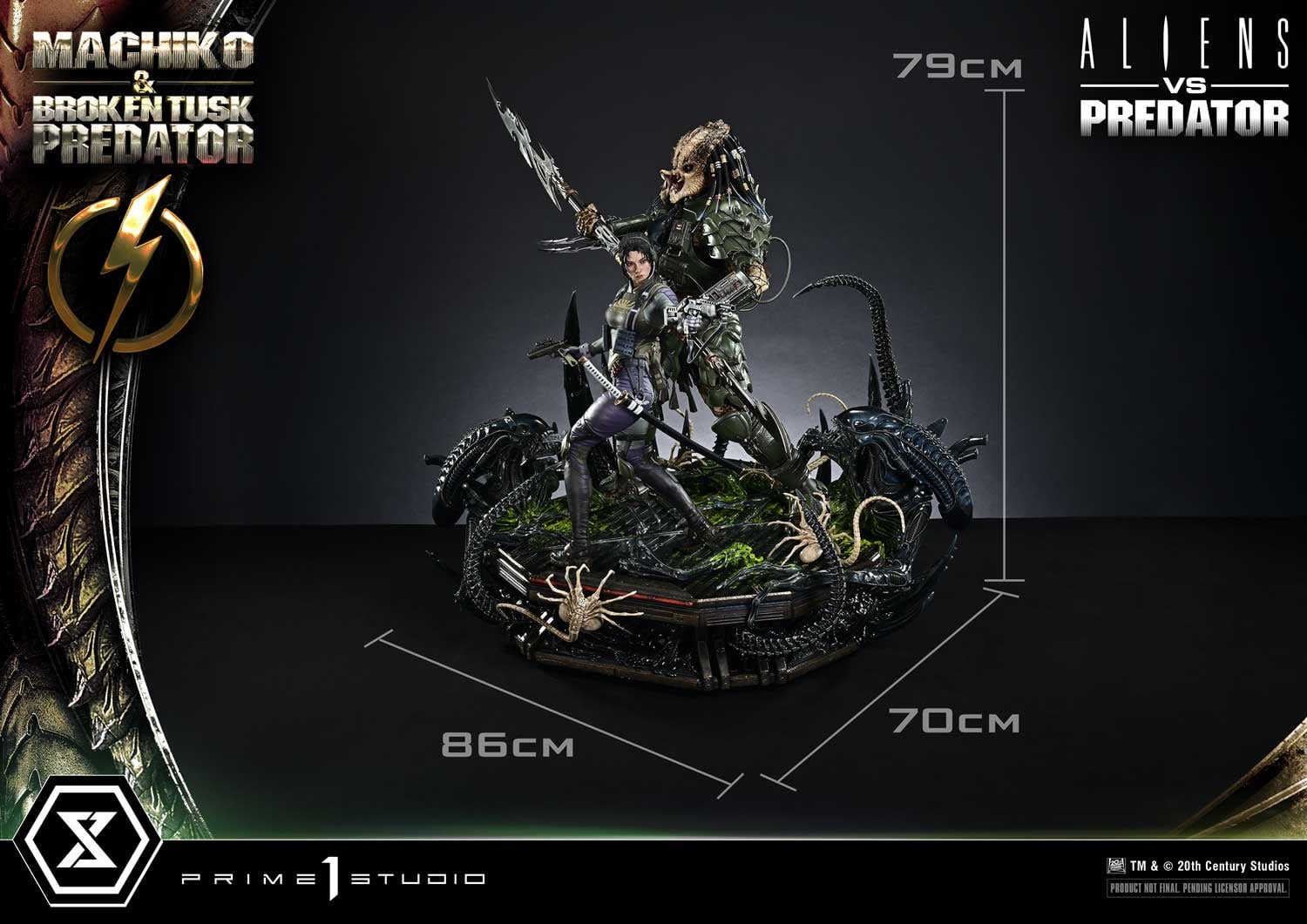 Aliens vs. Predator Ultimate Premium Masterline Machiko & Broken Tusk Predator 1/4 Scale Statue Gallery Image 41