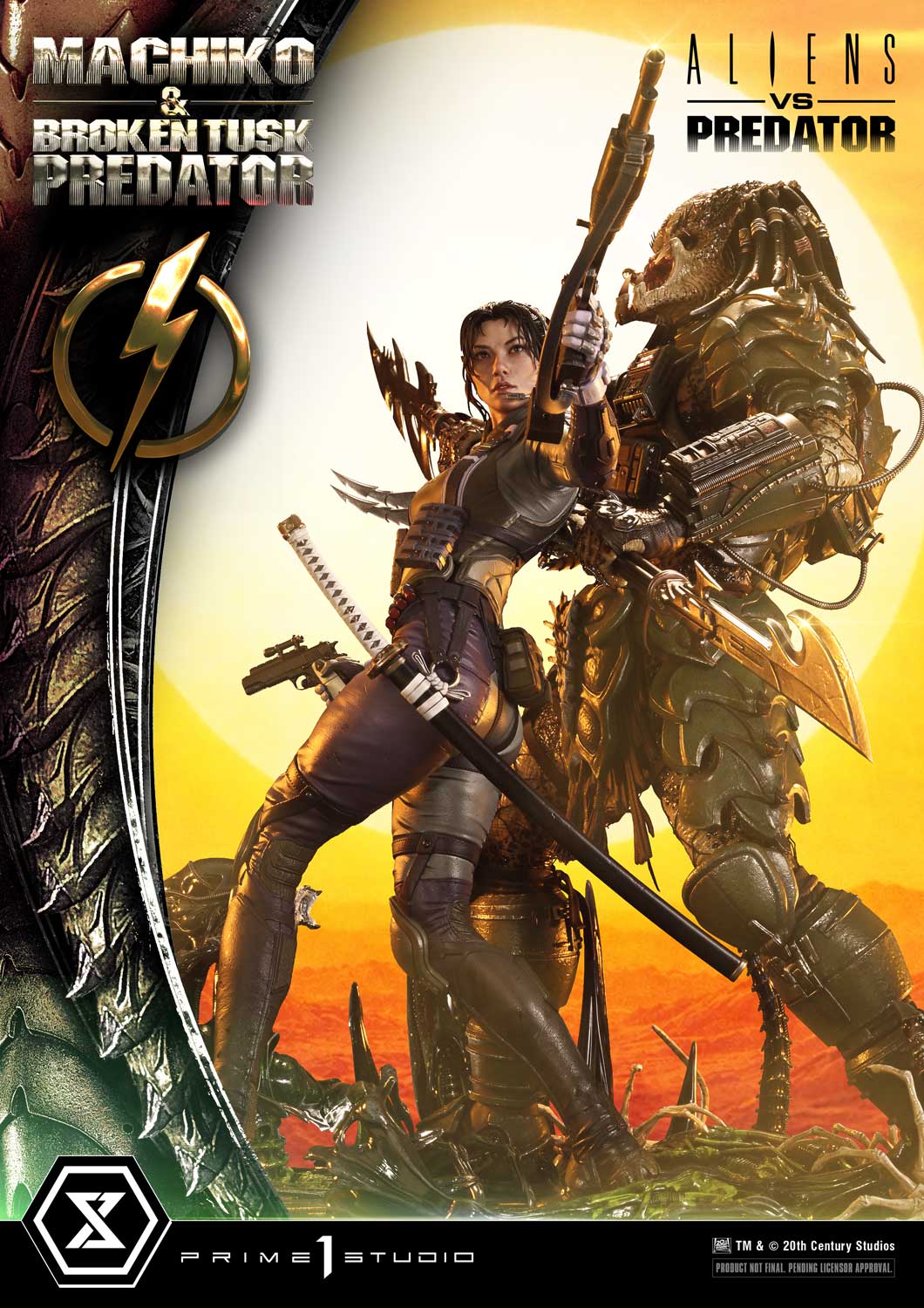 Aliens vs. Predator Ultimate Premium Masterline Machiko & Broken Tusk Predator (Deluxe Ver.) 1/4 Scale Statue Gallery Image 22