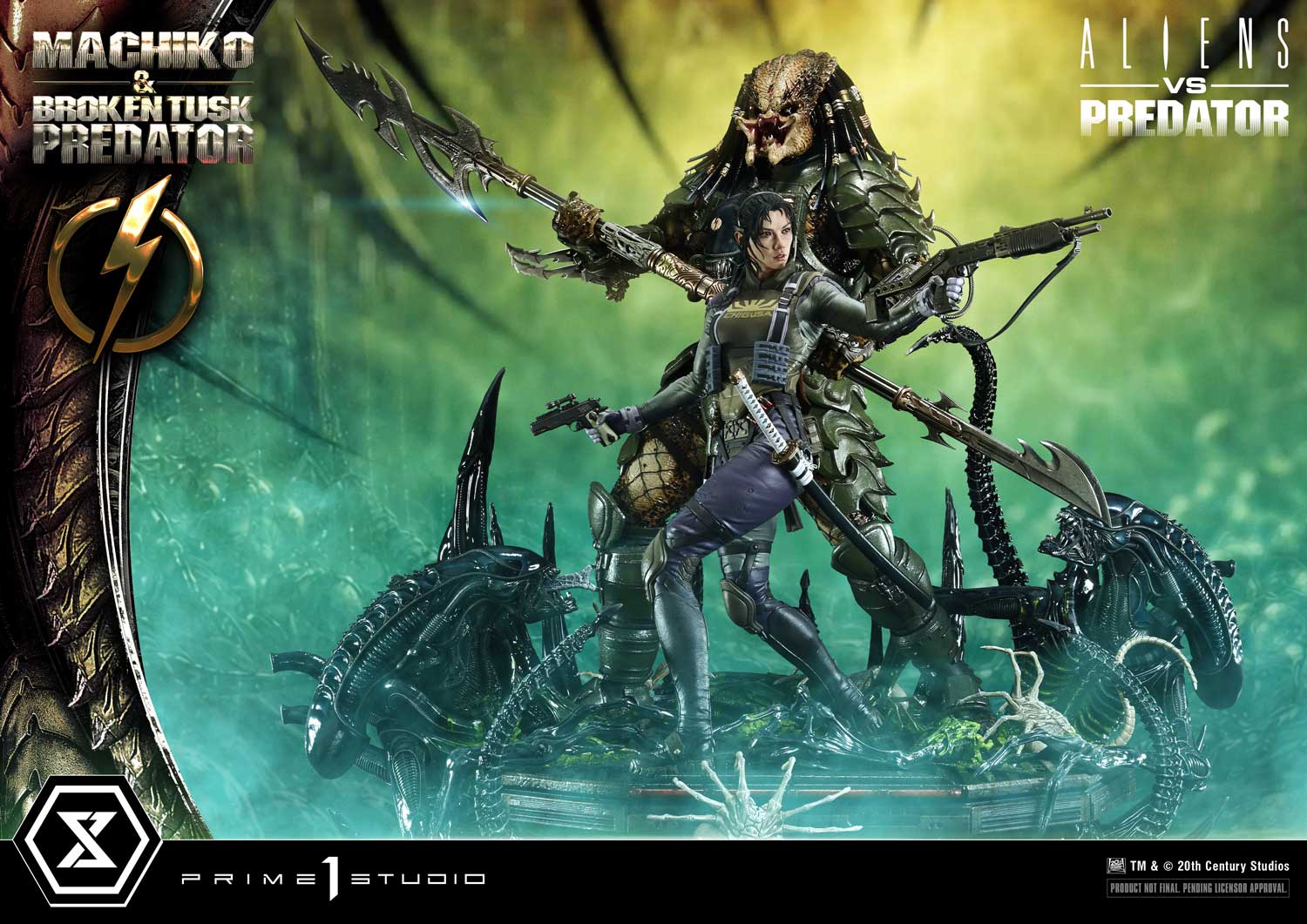 Aliens vs. Predator Ultimate Premium Masterline Machiko & Broken Tusk Predator (Deluxe Ver.) 1/4 Scale Statue Gallery Image 9