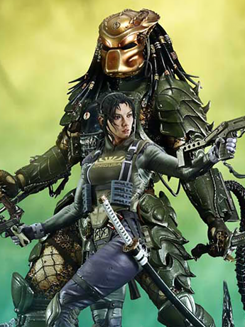 Aliens vs. Predator Ultimate Premium Masterline Machiko & Broken Tusk Predator (Deluxe Ver.) 1/4 Scale Statue Gallery Image 2