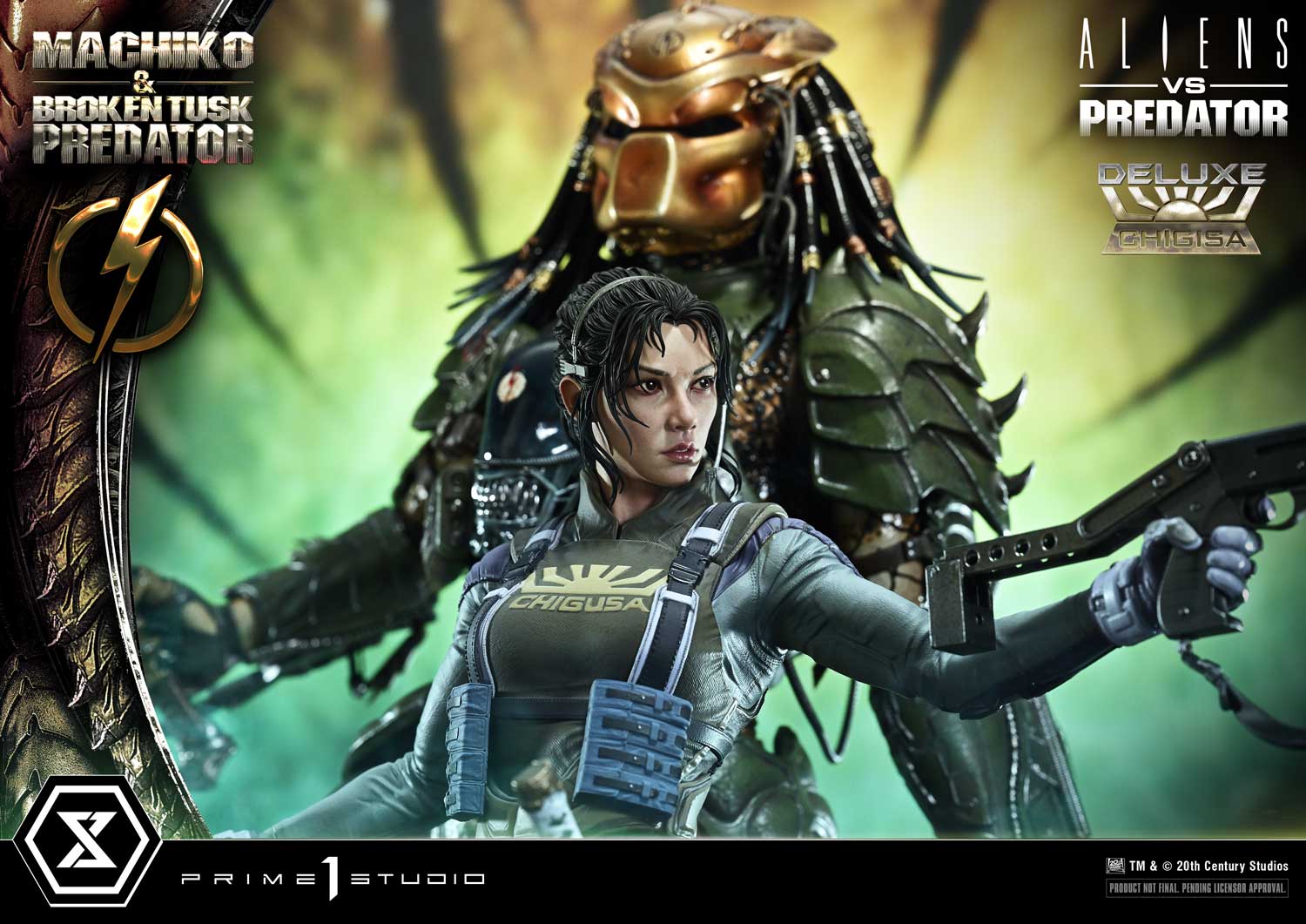Aliens vs. Predator Ultimate Premium Masterline Machiko & Broken Tusk Predator (Deluxe Ver.) 1/4 Scale Statue Gallery Image 8