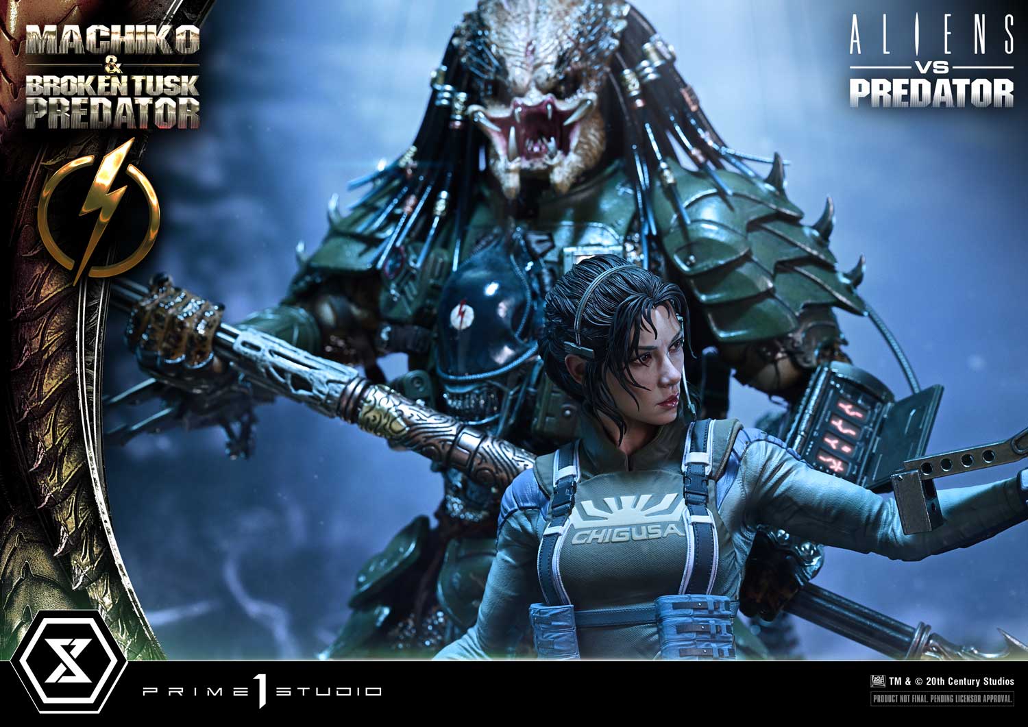 Aliens vs. Predator Ultimate Premium Masterline Machiko & Broken Tusk Predator (Deluxe Ver.) 1/4 Scale Statue Gallery Image 27