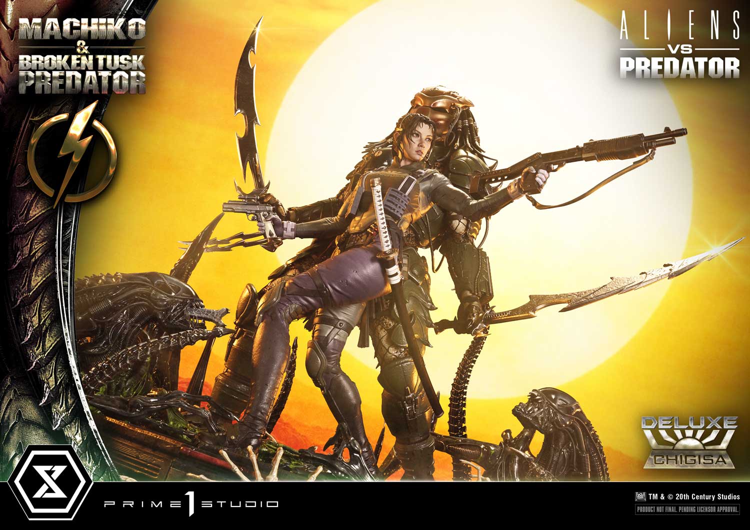 Aliens vs. Predator Ultimate Premium Masterline Machiko & Broken Tusk Predator (Deluxe Ver.) 1/4 Scale Statue Gallery Image 14