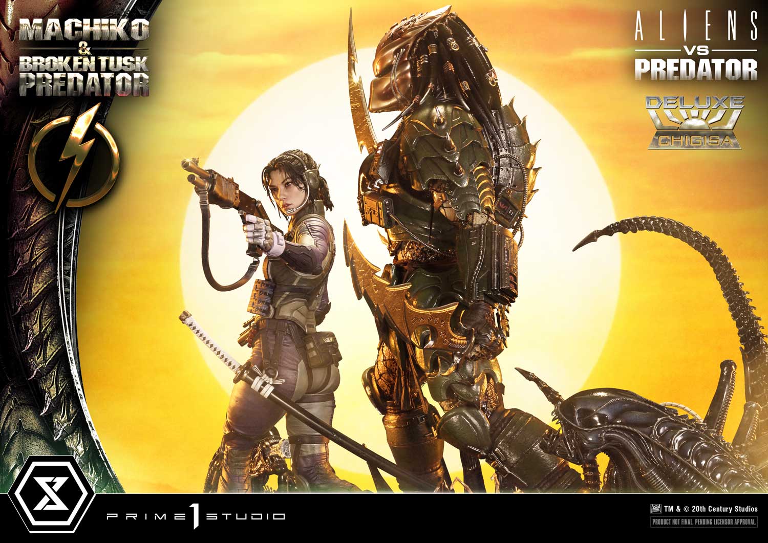Aliens vs. Predator Ultimate Premium Masterline Machiko & Broken Tusk Predator (Deluxe Ver.) 1/4 Scale Statue Gallery Image 15