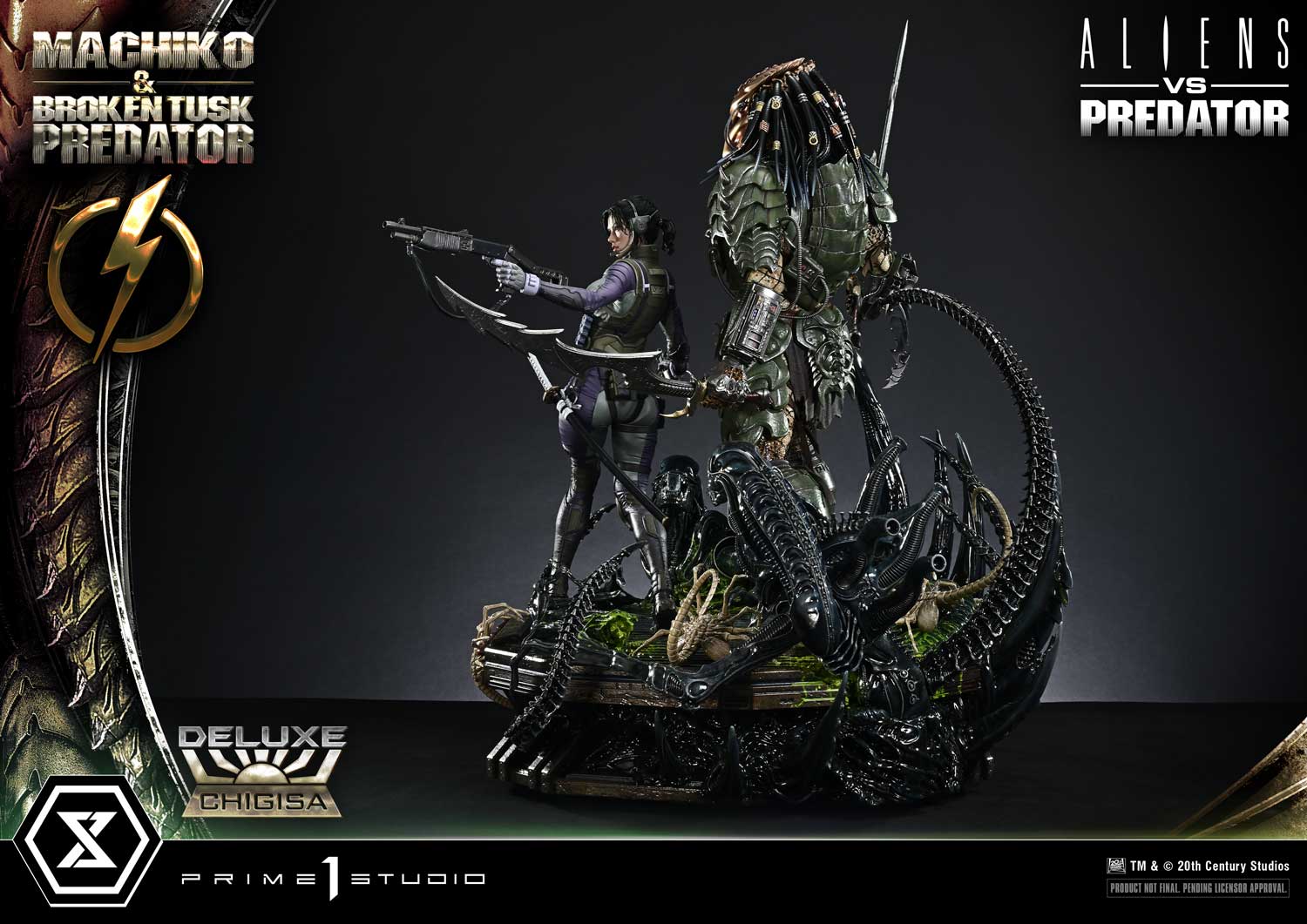 Aliens vs. Predator Ultimate Premium Masterline Machiko & Broken Tusk Predator (Deluxe Ver.) 1/4 Scale Statue Gallery Image 38
