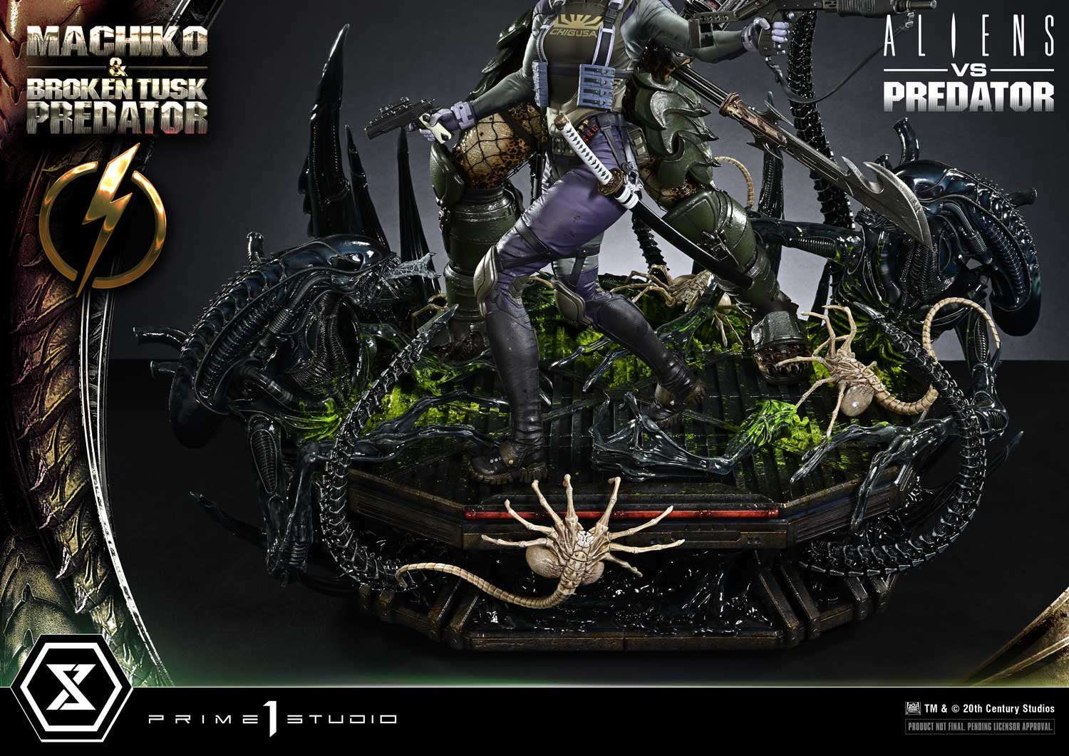 Aliens vs. Predator Ultimate Premium Masterline Machiko & Broken Tusk Predator (Deluxe Ver.) 1/4 Scale Statue Gallery Image 54