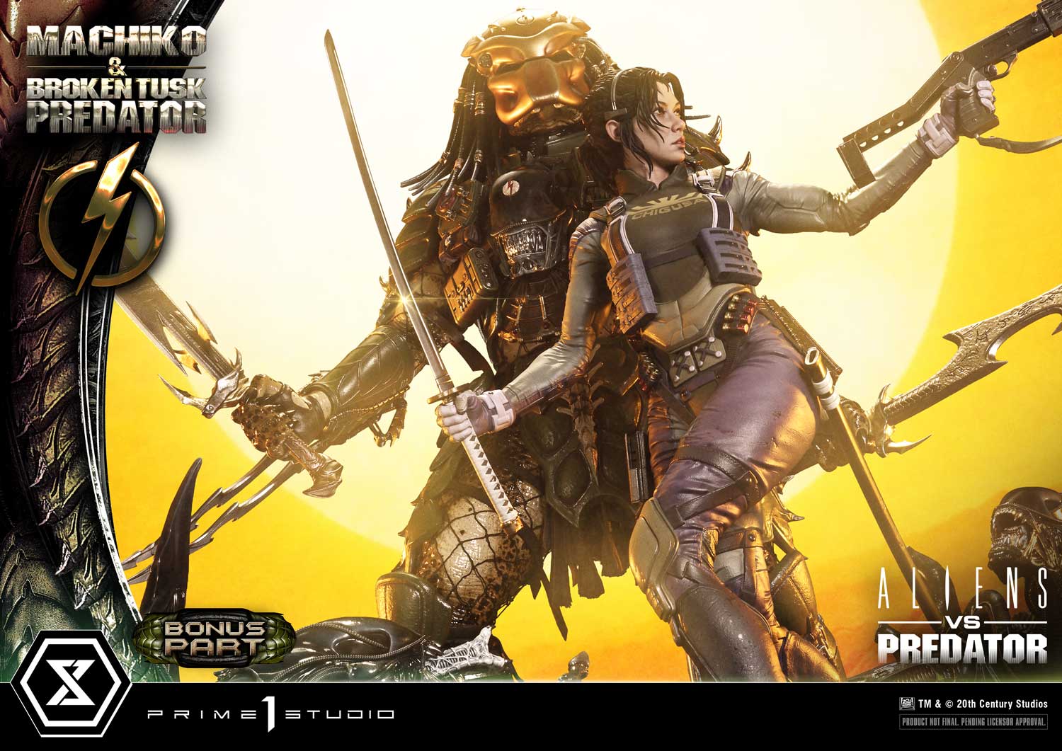 Aliens vs. Predator Ultimate Premium Masterline Machiko & Broken Tusk Predator (Deluxe Bonus Ver.) 1/4 Scale Limited Edition Statue Gallery Image 18