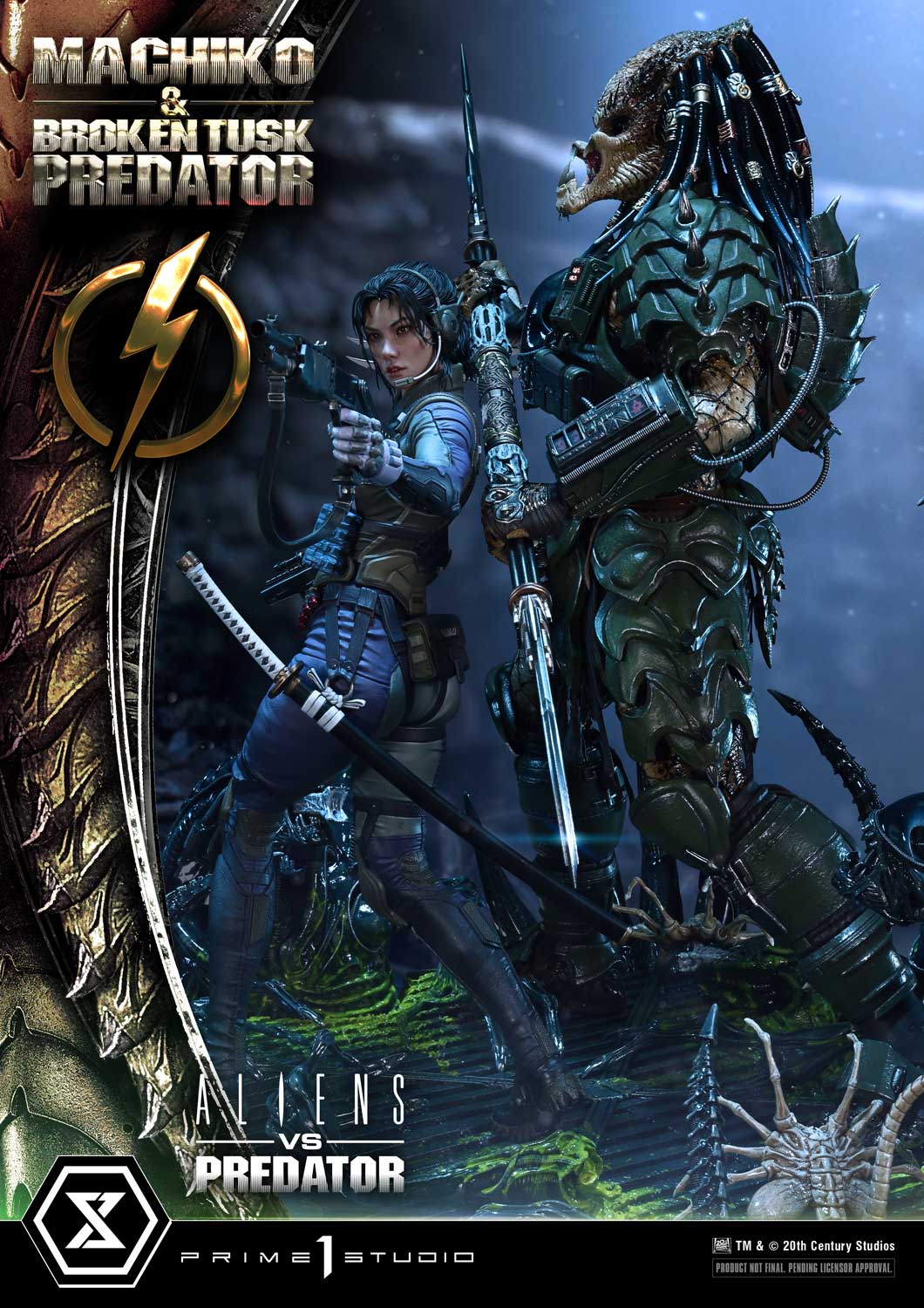 Aliens vs. Predator Ultimate Premium Masterline Machiko & Broken Tusk Predator (Deluxe Bonus Ver.) 1/4 Scale Limited Edition Statue Gallery Image 34