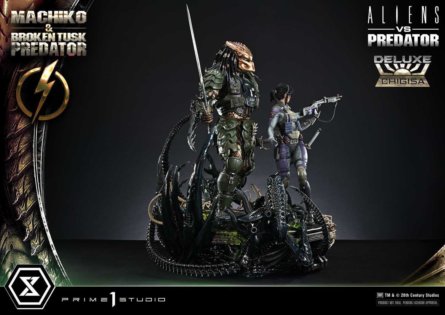Aliens vs. Predator Ultimate Premium Masterline Machiko & Broken Tusk Predator (Deluxe Bonus Ver.) 1/4 Scale Limited Edition Statue Gallery Image 47