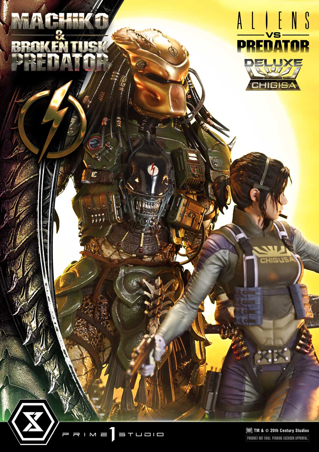 Aliens vs. Predator Ultimate Premium Masterline Machiko & Broken Tusk Predator (Deluxe Bonus Ver.) 1/4 Scale Limited Edition Statue Gallery Image 26