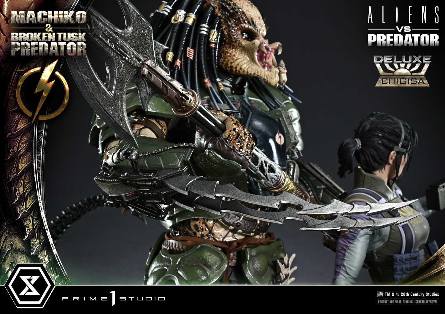 Aliens vs. Predator Ultimate Premium Masterline Machiko & Broken Tusk Predator (Deluxe Bonus Ver.) 1/4 Scale Limited Edition Statue Gallery Image 54