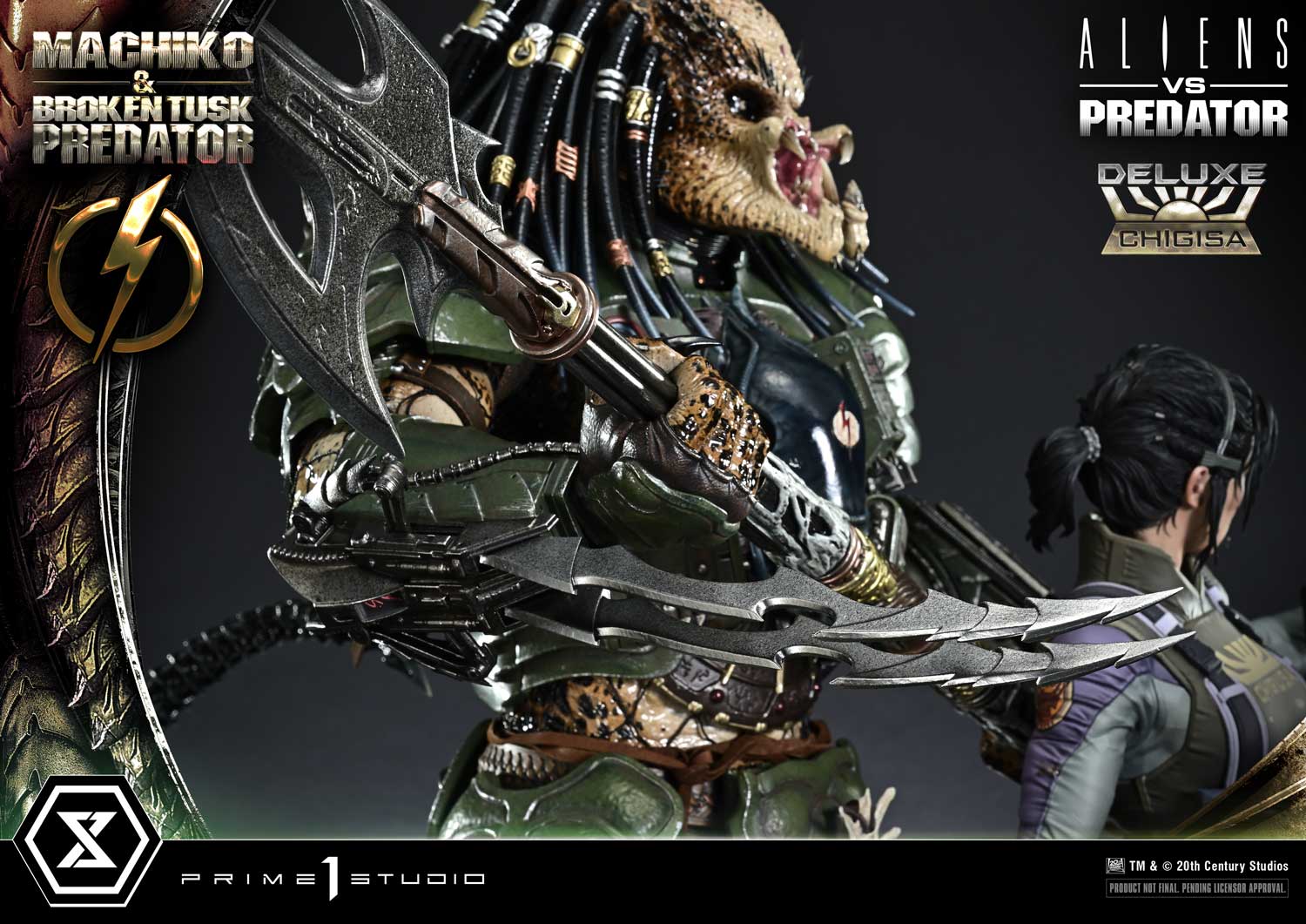Aliens vs. Predator Ultimate Premium Masterline Machiko & Broken Tusk Predator (Deluxe Bonus Ver.) 1/4 Scale Limited Edition Statue Gallery Image 56