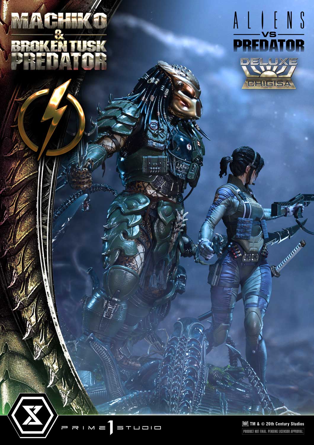 Aliens vs. Predator Ultimate Premium Masterline Machiko & Broken Tusk Predator (Deluxe Bonus Ver.) 1/4 Scale Limited Edition Statue Gallery Image 31