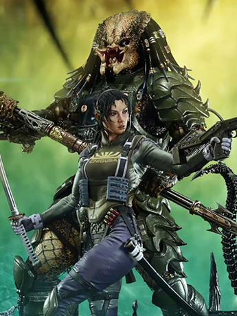 Aliens vs. Predator Ultimate Premium Masterline Machiko & Broken Tusk Predator (Deluxe Bonus Ver.) 1/4 Scale Limited Edition Statue Gallery Image 2
