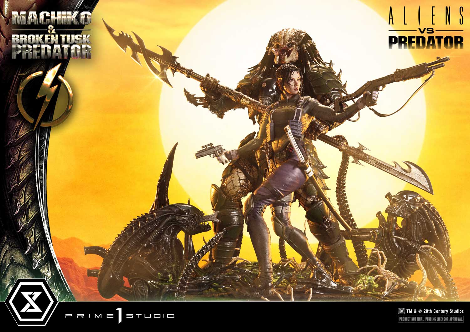 Aliens vs. Predator Ultimate Premium Masterline Machiko & Broken Tusk Predator (Deluxe Bonus Ver.) 1/4 Scale Limited Edition Statue Gallery Image 23