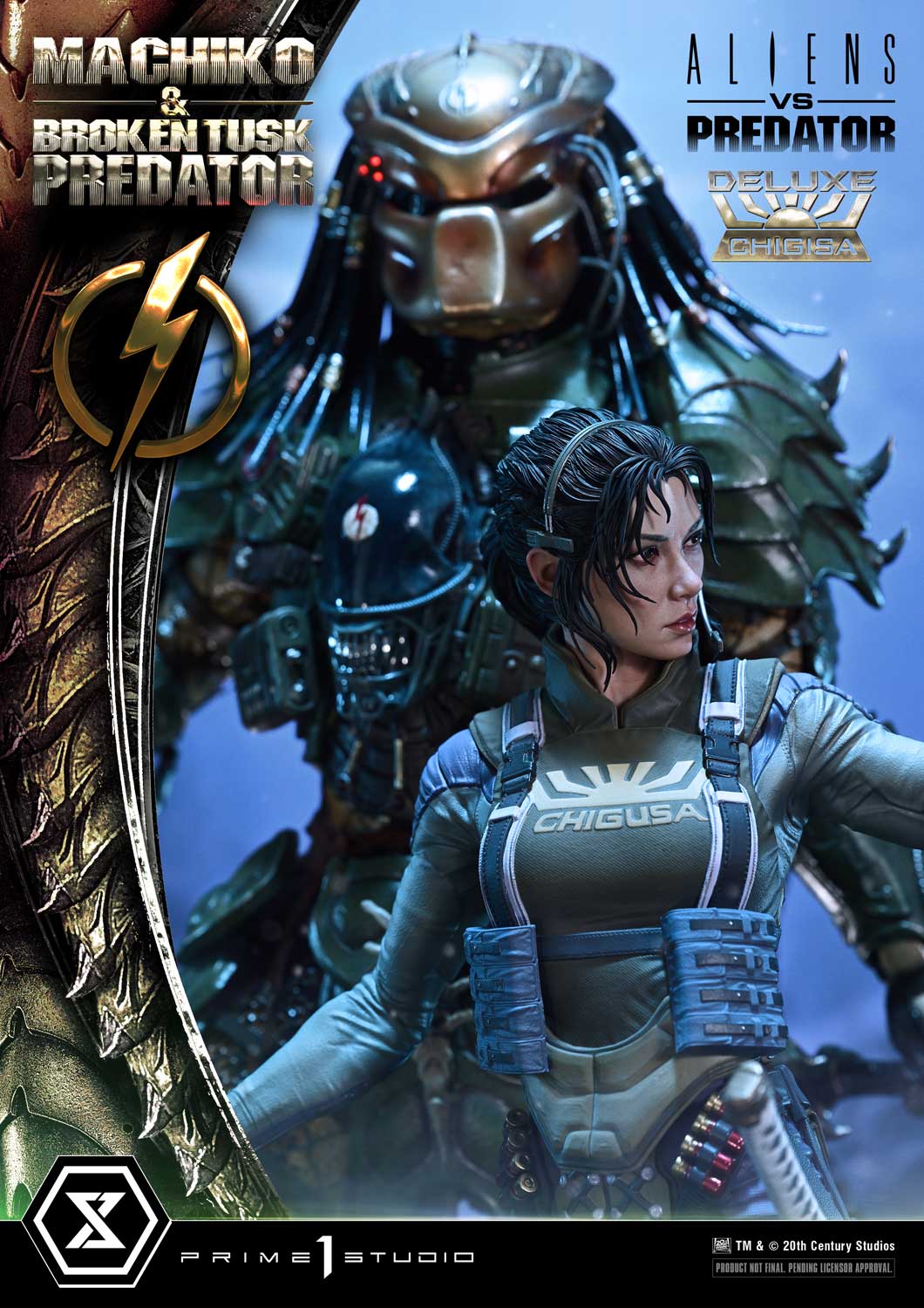 Aliens vs. Predator Ultimate Premium Masterline Machiko & Broken Tusk Predator (Deluxe Bonus Ver.) 1/4 Scale Limited Edition Statue Gallery Image 32
