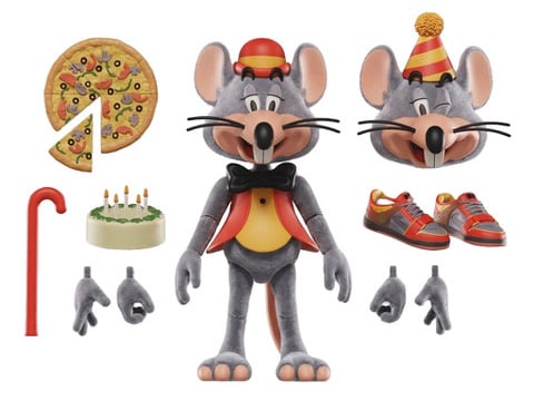 Chuck E. Cheese 50th Anniversary Chuck E. Cheese (Flocked) 1/12 Scale BBTS Exclusive Limited Edition Action Figure Gallery Image 3