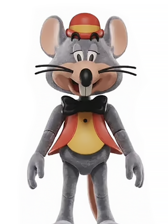 Chuck E. Cheese 50th Anniversary Chuck E. Cheese (Flocked) 1/12 Scale BBTS Exclusive Limited Edition Action Figure Gallery Image 2
