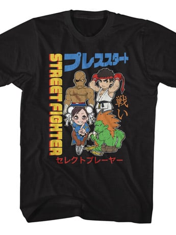Street Fighter Chibi Characters with Kanji T-Shirt Gallery Image 2