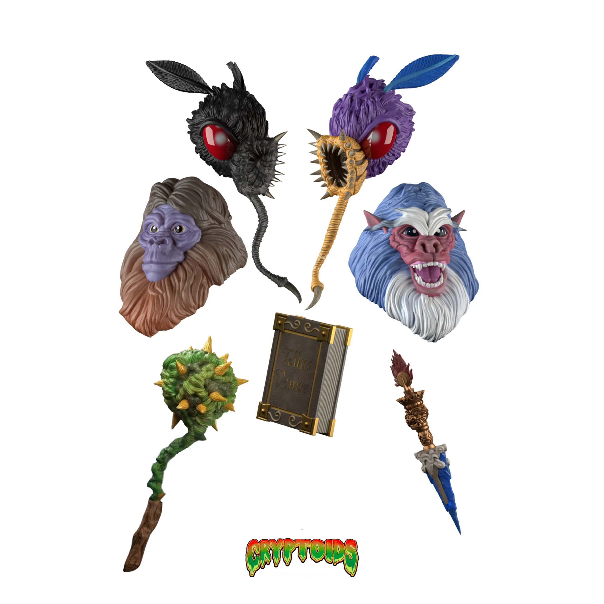 Cryptoids: War for the Green Planet Heads & Weapons 1/12 Scale Accessory Set Gallery Image 3