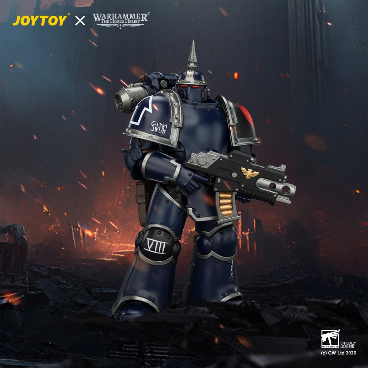 Warhammer: The Horus Heresy Night Lords MK III Tactical Legionary with Bolter and Bolt Pistol 1/18 Scale Action Figure Gallery Image 3
