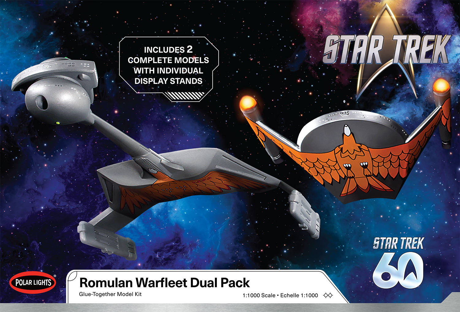 Star Trek: The Original Series Romulan Warfleet Set of 2 1/1000 Scale Model Kits Gallery Image 3