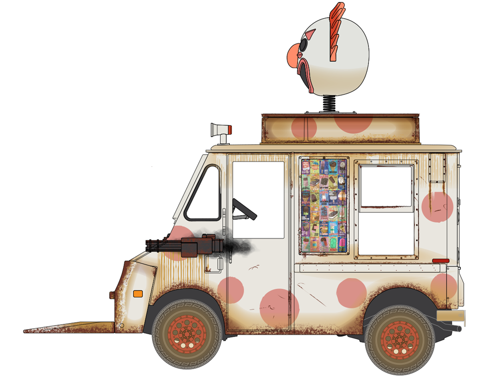 Twisted Metal Sweet Tooth's Ice Cream Truck 1/64 Scale Die-Cast Model Gallery Image 1