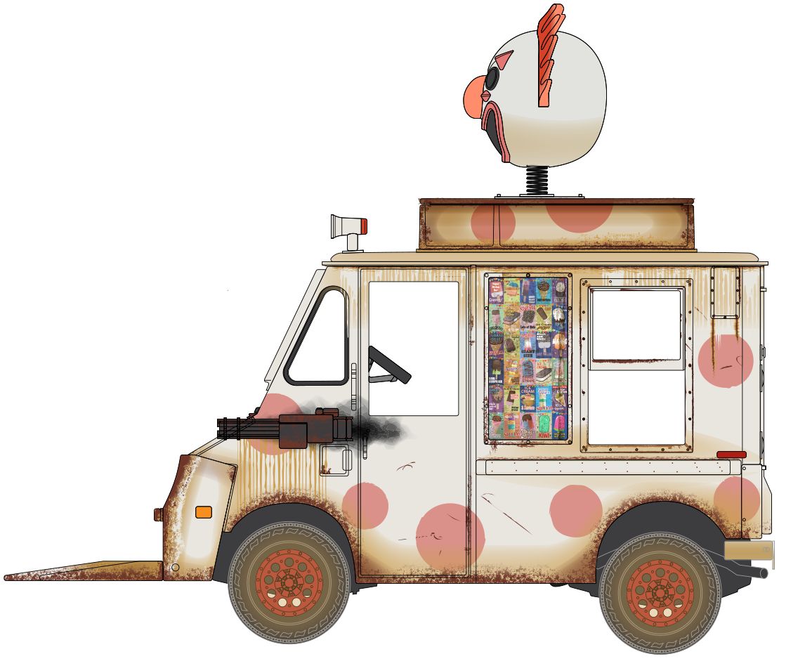 Twisted Metal Sweet Tooth's Ice Cream Truck 1/64 Scale Die-Cast Model Gallery Image 3