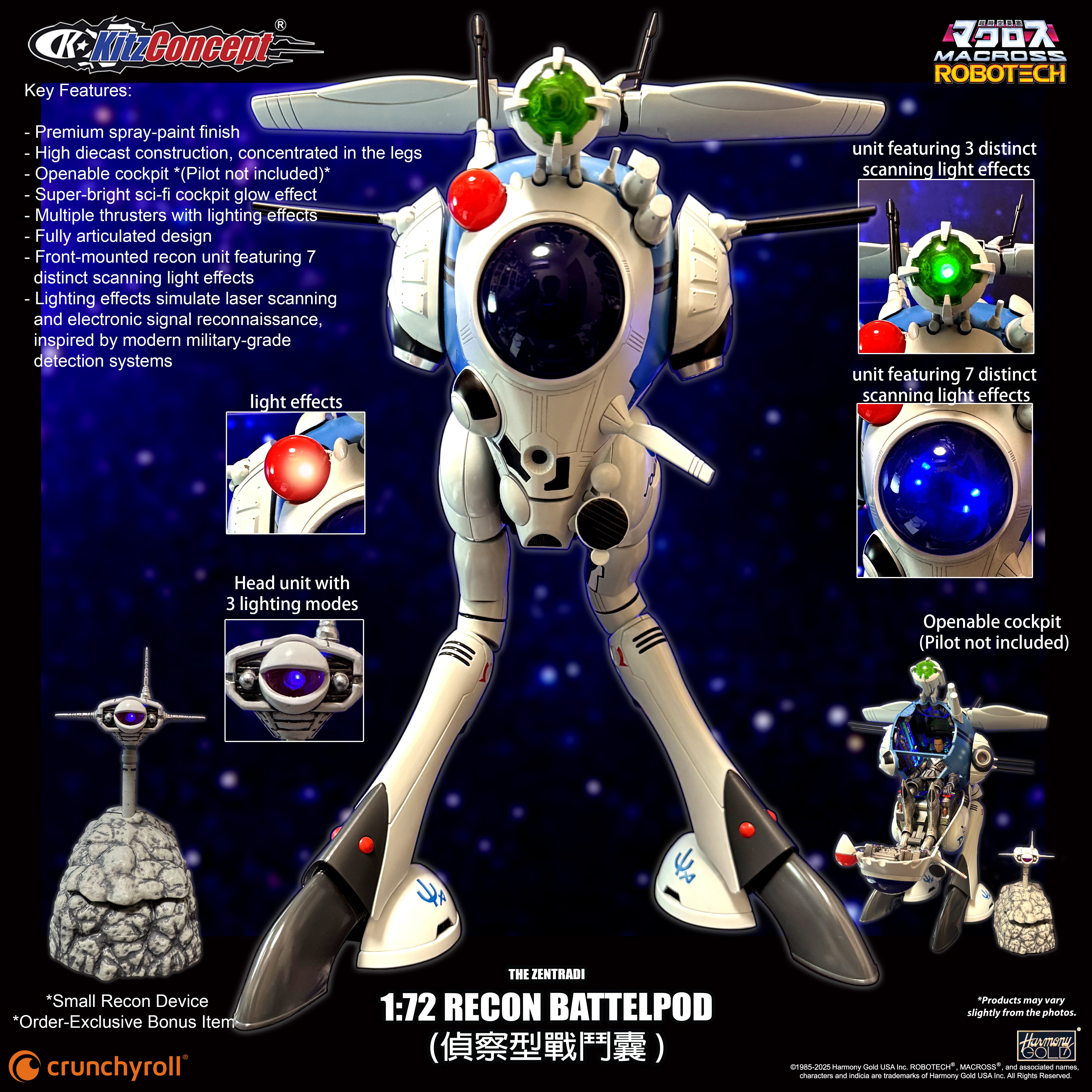 Macross Zentraedi Recon Battle Pod 1/72 Scale Action Figure (With Bonus) Gallery Image 9