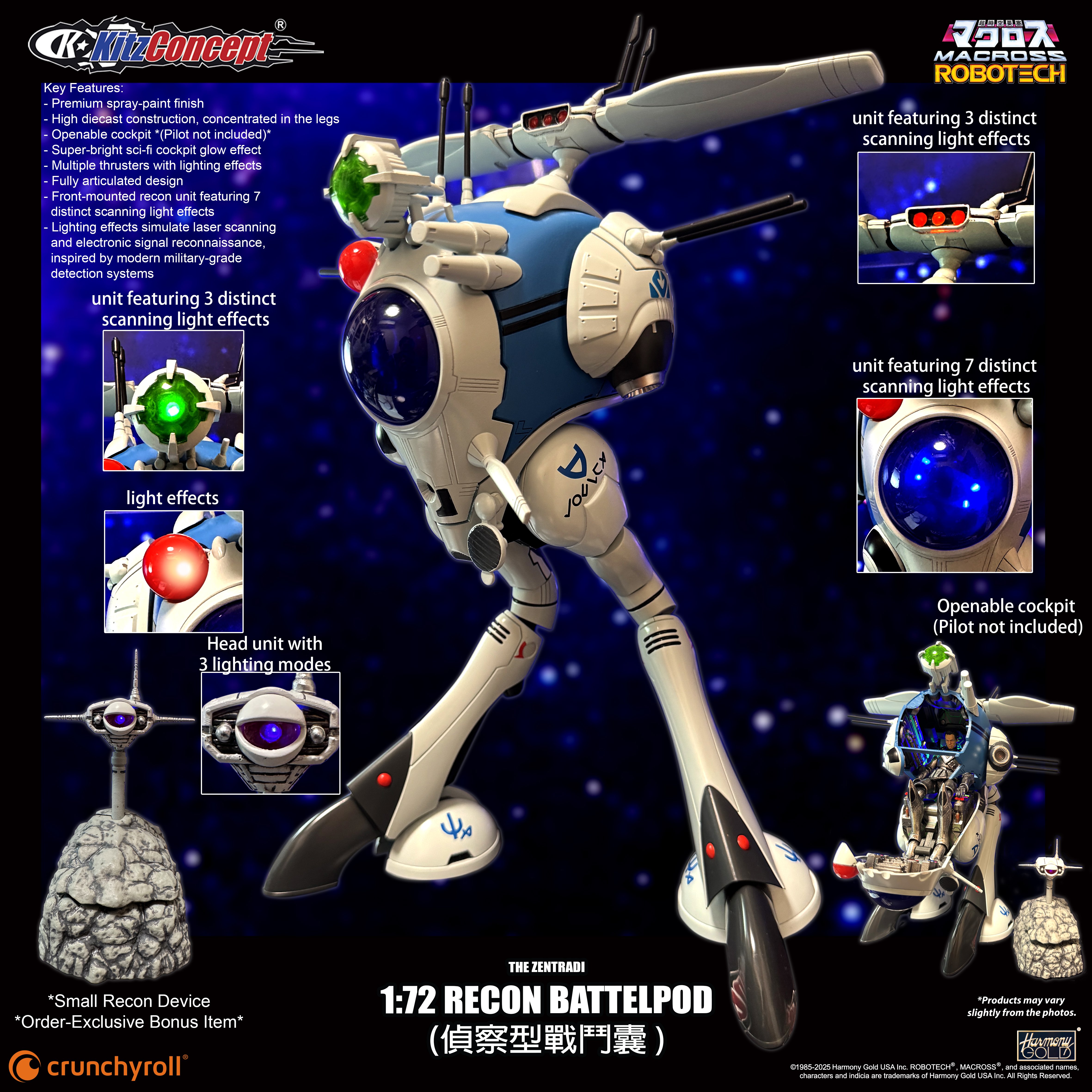 Macross Zentraedi Recon Battle Pod 1/72 Scale Action Figure (With Bonus) Gallery Image 4