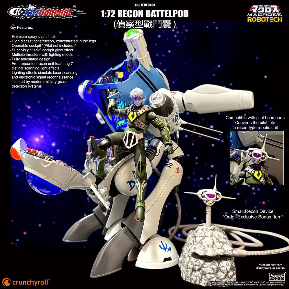 Macross Zentraedi Recon Battle Pod 1/72 Scale Action Figure (With Bonus) Gallery Image 8