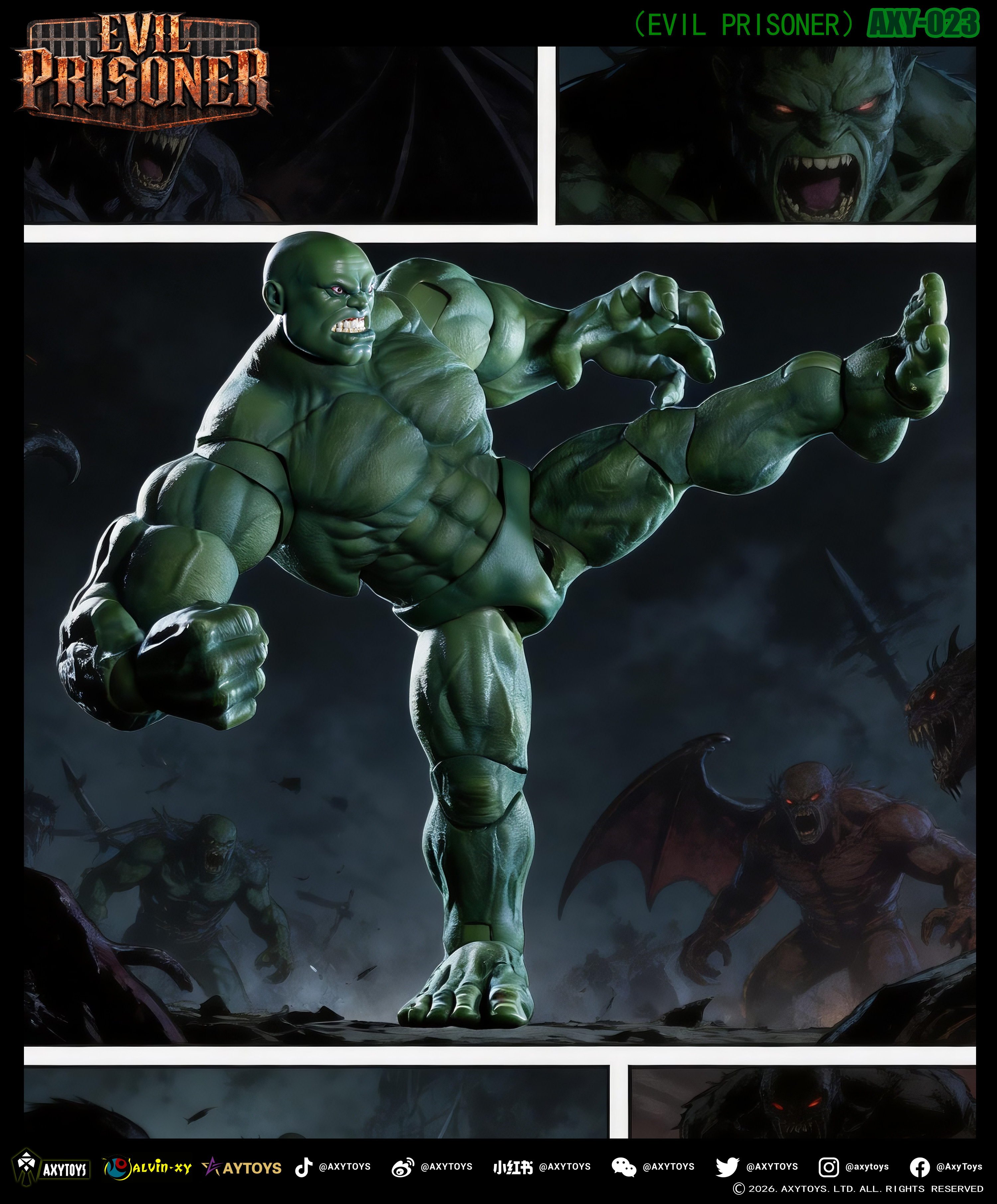 Evil Prisoner (Green Ver.) 1/12 Scale Action Figure (With Bonus) Gallery Image 6