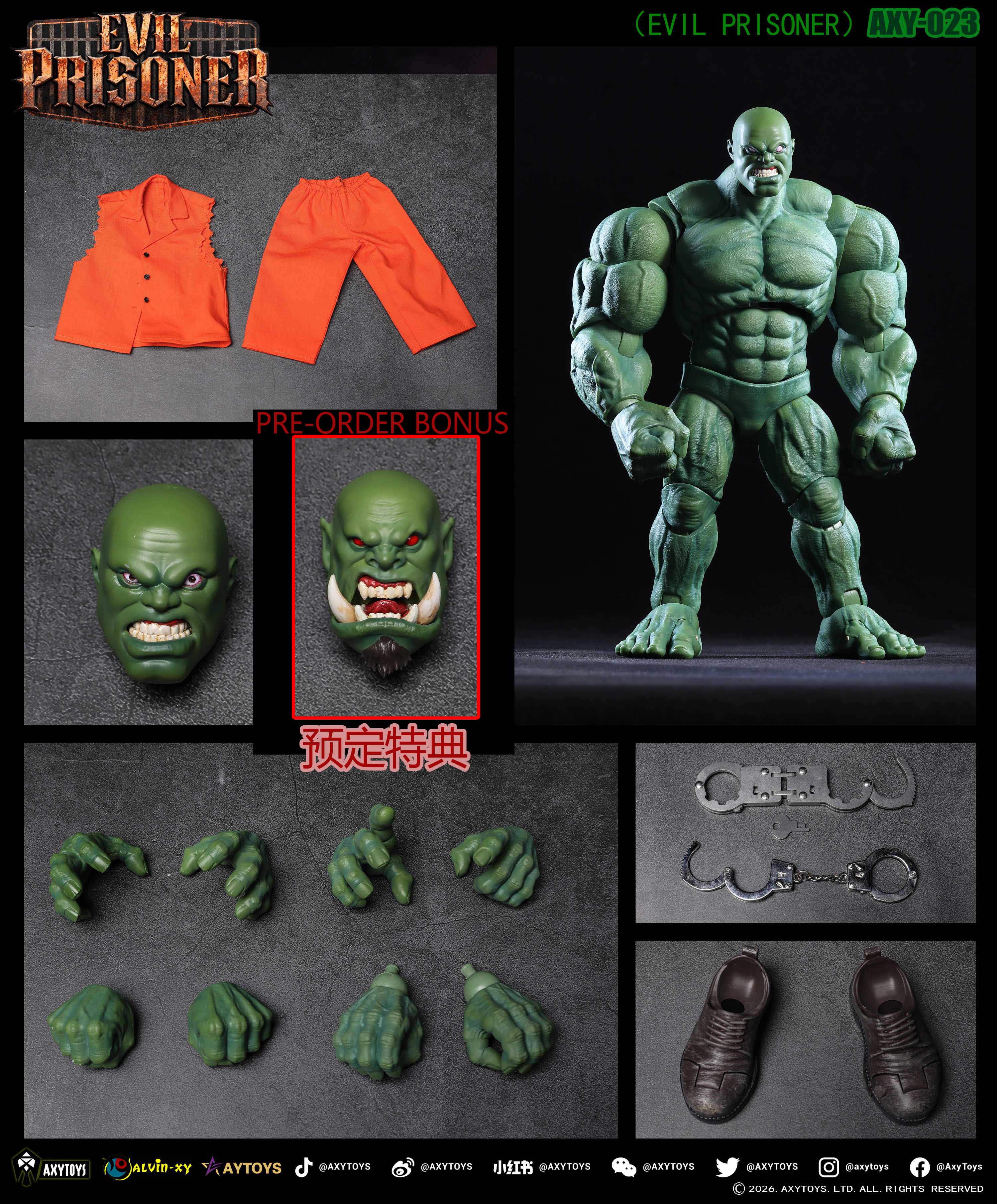 Evil Prisoner (Green Ver.) 1/12 Scale Action Figure (With Bonus) Gallery Image 12