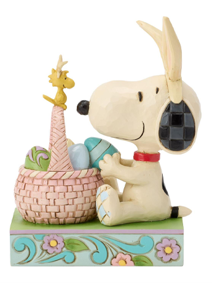 Peanuts Snoopy with Basket of Easter Eggs Figurine (Jim Shore)
