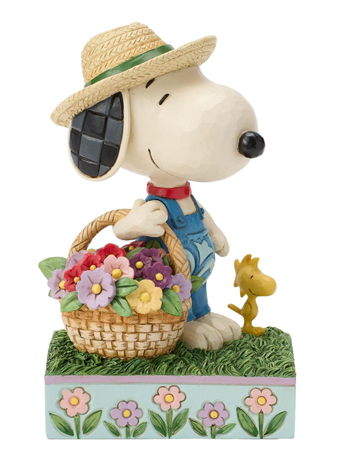 Peanuts Snoopy Holding Flower Basket Figurine (Jim Shore) Gallery Image 2