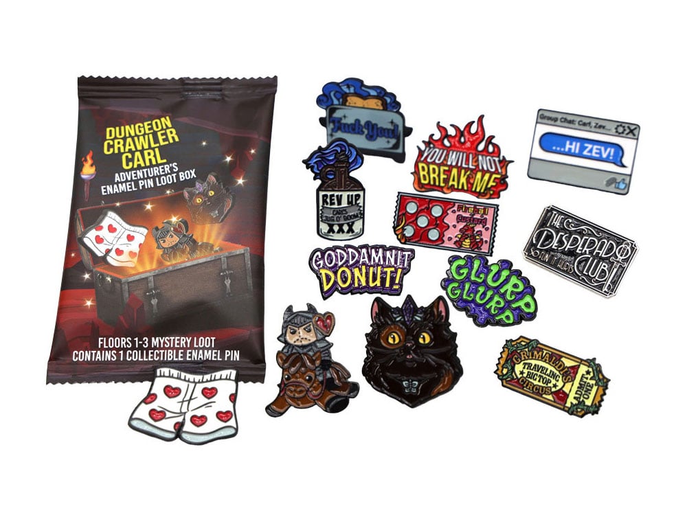 Dungeon Crawler Carl: Adventurer's Pin Loot Box (Floors 1-3) Box of 12 Random Enamel Pins Gallery Image 1